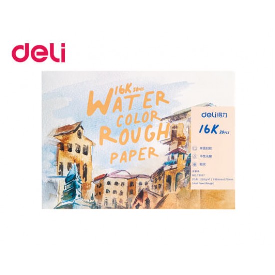 DELI ΜΠΛΟΚ ΑΚΟΥΑΡΕΛΑΣ ΠΛΑΓΙΟ 20Φ 16K (270x195mm) 230gr DELI ΜΠΛΟΚ ΑΚΟΥΑΡΕΛΑΣ ΠΛΑΓΙΟ 20Φ 16K (270x195mm) 230gr